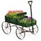 Costway Garden Plant Planter Wooden Wagon Planter W/ Wheel Garden Yard